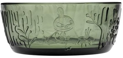 Arabia Moomin Schale aus hochwertigem Glas, in der Farbe Tannengrün, Fassungsvermögen: 35cl, Maße: 12x5cm, 1070991