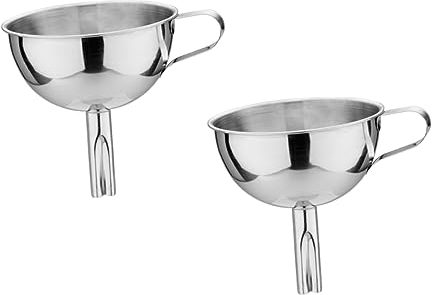 OUNONA 2stücke Edelstahl Trichter Für Öl Und Wein Küchentrichter Mit Praktischem Ringgriff Für Abfüllen Von Flüssigkeiten Flaschen Und Behälter