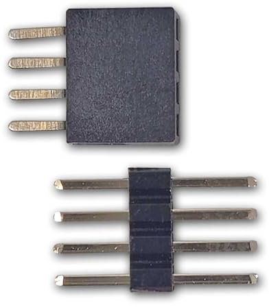 world-trading-net - 20er Set Miniatur Steckverbinder 4-polige, Rastermaß 1,27mm, Metallkontakte, Bronze beschichtet, Strom 1A, Spannung 30V
