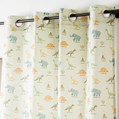 SCHÖNER LEBEN. Vorhang Kinderzimmer Ösen Dinosaurier Mint 245cm