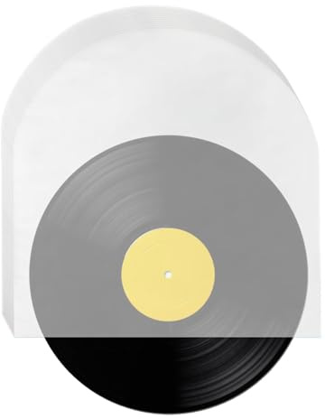Record Sleeves Inner, 50 Pieces Vinyl Record Inner Sleeve, Album Sleeves for Record Storage, Semi-Transparent Anti-Static Round Record Sleeves, 7/10/12 Inch Record Protective Sleeves