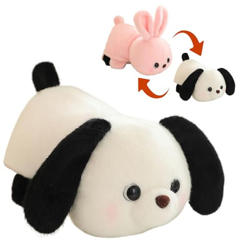 Sarah Duke Flippt Panda Kuscheltier, Kawaii Tiere Plüsch Spielzeug, Weiches Tierkissen Plüschtier Plüschtiere, Home Decor Geschenk für Weihnachten Geburtstag 32cm (Kaninchen - Hund)