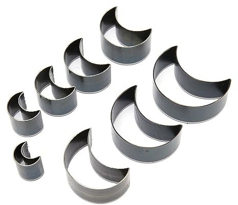 8 Stück Einloch Hohlstanzer Set, Leder Stanzwerkzeug Set Mondförmiges Leder Stanzformen Cutter Sets for DIY Handgefertigtes Gürtelstanzmesser