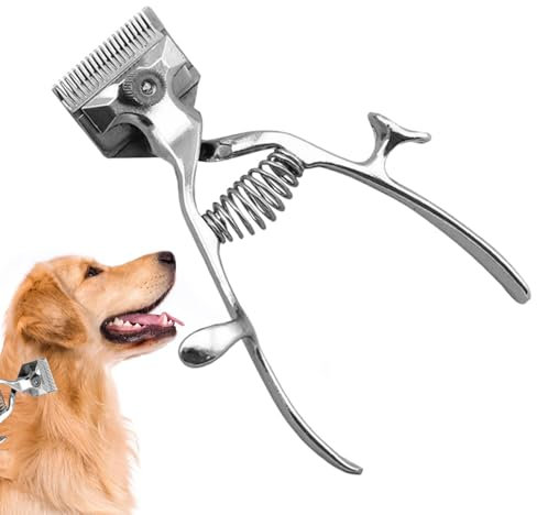 Cushangty Tondeuse manuelle pour chien - Tondeuse à poils de chien - Tondeuse à poils d'animaux - Tondeuse à cheveux manuelle - Tondeuse à poils de chien - Ciseaux à moutons - Soin silencieux des