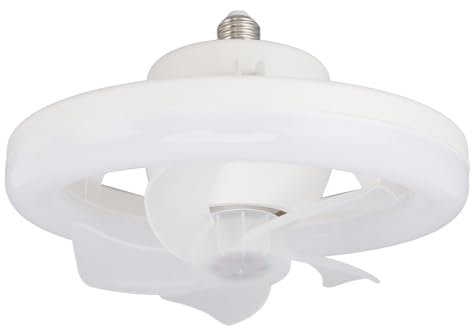 TARSHYRY Decken Ventilator Licht, Dimmbare E27 Verstellbare LED-Lampe 5 Klinge 48W 360 Grad Drehen mit Fernbedienung für Garage, Kinderzimmer