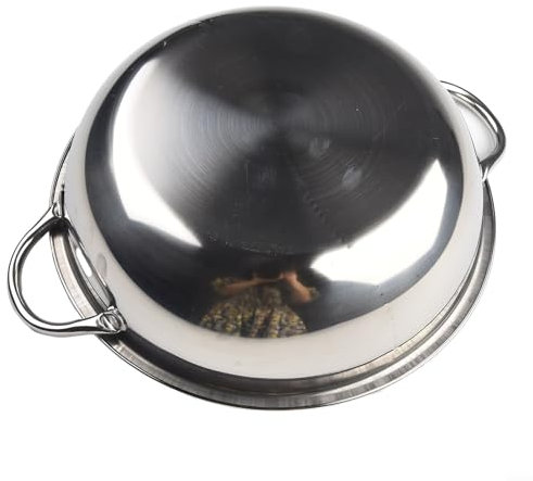 Pentola doppia divisa in acciaio inox, adatta per fornelli a gas, senza odori di miscelazione (28 cm)