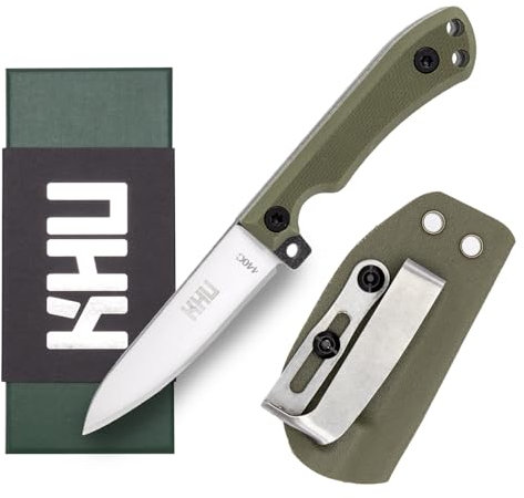 KHU Mini Coltello a lama fissa EDC Coltello da caccia Coltello da sopravvivenza Coltello Bushcraft 440C Acciaio G10 Handle, All'aperto caccia campeggio accessori With Kydex Sheath - 25A