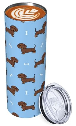 Xinvast Dachshund Gifts for Women 20oz, Dog Tumbler Stainless Steel Vacuum Insulated Coffee Mug Water Bottle For Travel Home Office Cat Lovers