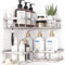 Kitsure Corner Shower Caddy - 2 Pack Rustproof Shower Organizer with Large Capacity, Drill-Free Adhesive Bathroom Shelves with Hooks, Sliver