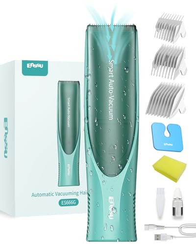 ENSSU Tondeuse à cheveux pour bébé avec aspirateur automatique, tondeuse à cheveux sans fil rechargeable avec deux modes de travail