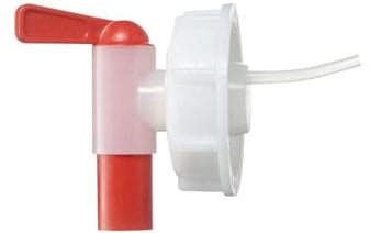 Liquid Fuel Container - HDPE Jerry Can Tap, Natural/Red, DIN/61, 69ml/Second Flow Rate
