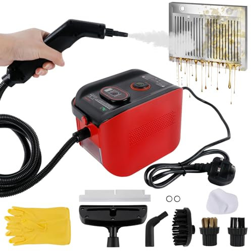 Steam Cleaner, Wallpaper Steamer, 2500W Handheld Steam Cleaner, High Temperature Pressure Steam Cleaning, 3 Stage Adjustable LED Display Multipurpose Steam Cleaner for Wallpaper, Floor, Carpet, Sofa