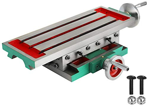 Mesa de fresado 450 x 170 mm Mesa de trabajo de 2 ejes 4 vías con cremallera compuesta multifunción tornillo de trabajo Cruz Fresadora compuesta, para todos los soportes de taladro Fresadora