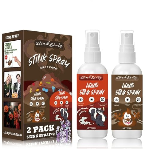 StinkBlitz Extrastarkes Stinkspray, Lustige Witz Stink Spray, Streichparty Witz Stink Spray Erwachsener, Halloween Party Prank Stink Spray(50ML×2)