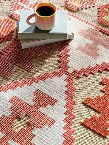 RugVista Saga Kilim In & Outdoor-Teppich, Rechteckig, 200 x 300 cm | Kelim, Kelim Modern, Mittlerer Stapel, Nur Handwäsche, Oeko-Tex 100, UV-beständig, Patio