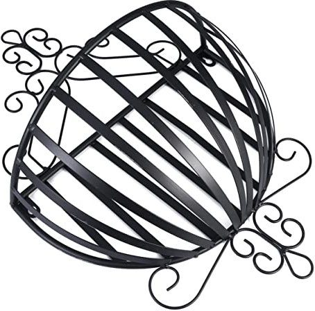 Toyvian Support De Pot De Fleurs Mural en Fer Forgé Support Mural pour Plantes Jardinière D'Extérieur Support De Suspension pour Intérieur Noir