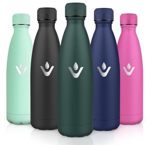 Motswedi Botella Termica 750ml, Botella Agua Acero Inoxidable, Termo Sin BPA, Cantimplora Termica, con pared Doble Aislamient, Cantimplora, para Adultos, Oficina, Gimnasio, Deporte, Verde Militar