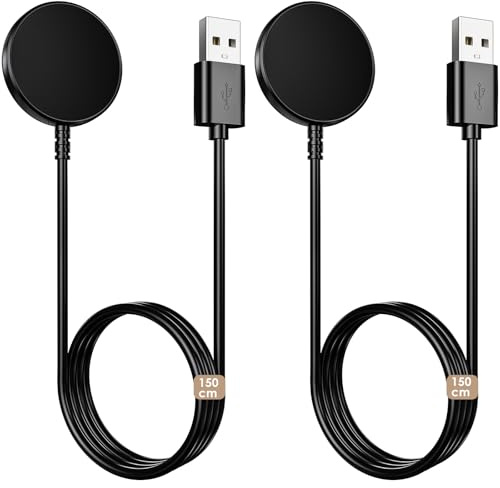 150cm 2 Pack for Samsung Galaxy Watch Charger Cables Compatible with Galaxy Watch 8/8 Classic/Ultra/7/6/6 Classic/5/5 Pro/4/4 Classic/3/Active 2/Active/FE USB A Magnetic Fast Charging Accessories