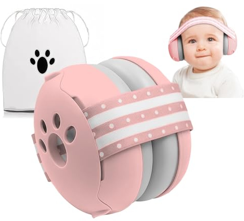 Casque anti-bruit pour bébé - 25 dB - Réduction du bruit - Pour bébé de 0 à 36 mois - Protection auditive sûre et apaisante - Idéal pour voyager et dormir