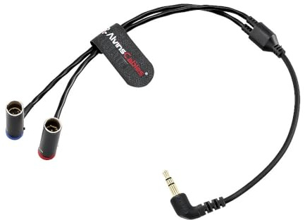 Alvin's Cables 3.5mm TRS to Dual TA3M Y Splitter Cable, 1/8’’ TRS to 2 Low Profile Mini XLR 3 Pin Male Breakout Audio Cable for RØDE Wireless GO II, for Canon C70 Camera, 45cm|18inches
