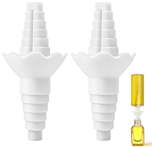 2Pcs Bottle to Bottle Transfer Connector, Bottles Emptying Kit, Reusable Washable Gadget to Get Lotion Out of Bottles for Shampoo, Soap, Detergent, Fits 0.6” to 2.5” Openings