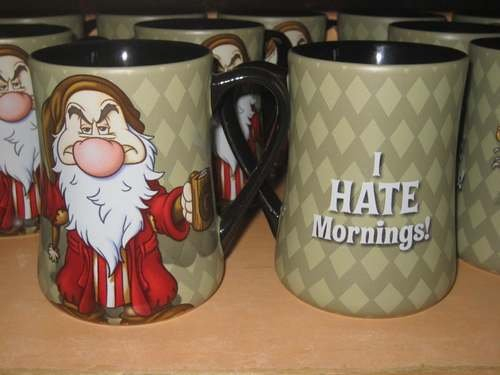 Disney Grumpy I Hate Mornings Taza de café grande