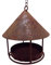 Vogelstation Vogelhaus rund - Edelrost Vogelfutterstation aus Metall, naturbelassen - Durchmesser 17 cm Höhe mit Kette 40 cm