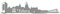 Samunshi® Wandsticker Erfurt Skyline Wandtattoo verschiedenen Größen und Farben lieferbar 50 x 10,4cm mittelgrau
