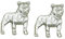 Manschettenknopfe Bulldogge, Manschettenknopfe Hund, Handgegossen von William Sturt aus Deutsche Zinn (Pewter)