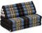 livasia Thaikissen 3 Auflagen für Paare XXL - 190x80x8cm - Dreieckskissen Klappmatratze, extrabreit Kapok, Rückenkissen faltbar, Thaimatte zum Klappen, Meditationskissen (Blau/Elefanten)