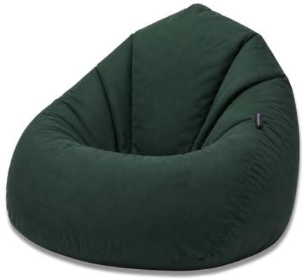 BuBiBag Sitzsack Erwachsene Bodenkissen Sitzkissen, Dunkelgrün XXXL | Riesensitzsack Tropfenform als Liegekissen, 128x85 cm, gefüllt, wasserabweisend, Indoor und Outdoor