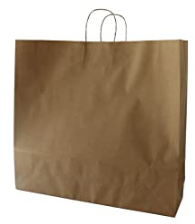 Papiertragetaschen mit Kordel BRAUN extra groß 54 + 14 x 50 cm (10 Stück)