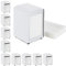 10 x Serviettenspender Retro, Metall, kleine Gastro Serviettenhalter für Eisdiele, Café, Bistro, HBT: 15x9,5x11, weiß