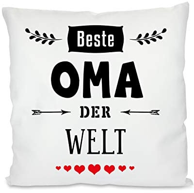 Herzbotschaft Kissen mit Motiv - Beste(r) der Welt - Oma