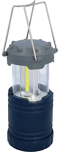 Cartrend COB LED Mini Campingleuchte ausziehbar, batteriebetriebene Notfallleuchte, Laterne, Lampe, für Stromausfälle, Wandern, Camping, 90 Lumen, Blau