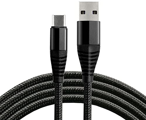 everActive USB USB-C/Typ C Kabel, Nylonkabel, schnelles Laden mit bis zu 5 A, 100 cm lang, schwarz, Modell: CBB-1CHB