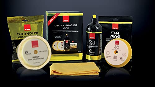 RUPES 9.FINE180KIT D-A POLISHING Kit 180 FINE, 1 Pasta ABRASIVA, 1 TAMPONE di LUCIDATURA in Spugna 180,1 TAMPONE di LUCIDATURA in Lana 180, 1 Panno in Microfibra + Regalo