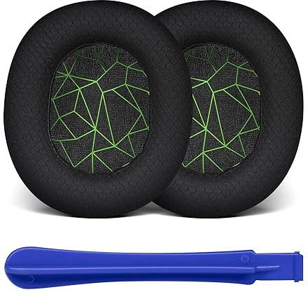 Aiivioll Ear Pads Replacement for SteelSeries Arctis 5/Arctis 7/Arctis 9/Arctis 9X/Arctis Pro/Arctis 1/Arctis 3/Arctis Prime Headset, Earpads of Mesh and Memory Foam (Black +Green)
