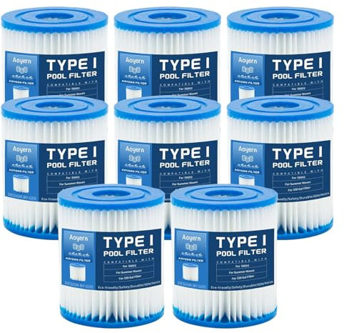 Aoyern Filter Größe 1, Filterkartuschen Gr. I für 58381, Typ I Poolfilter Kartusch Filterpatronen (8 Stück)
