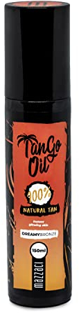 MAZZACI TanGo Oil - Aerosol para broncear (150 ml) – Bronceado más rápido, fuerte e intenso, natural, vegano, sin parabenos y sulfatos, con manteca de cacao, aceite de nuez y oliva
