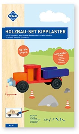 Holzbau-Set Kipplaster, 30-teilig