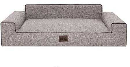 Bjird Hundebett - Hundekorb für kleine mittelgroße & große Hunde - Hundekissen - Hundesofa - Bezug abnehmbar und waschbar - Glamour New - Größe: XL: 116 x 78 cm - Cappuccino Inari