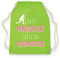 wowshirt Turnbeutel Gymsack Echte Mädchen Spielen Badminton Badmintonspielerin Sportlerin, Farbe:Lime Green