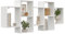 KUBUTKU Scaffale decorativo da parete con 7 ripiani 160 x 65 x 18 cm design scandinavo moderno per soggiorno cucina ufficio camera da letto bagno mensola da appendere libreria (bianco)