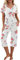 PrinStory Damen Schlafanzüge 2 Stück Nachtwäsche Kurzarm Schlafanzugoberteile Und Schlafanzughosen Hausanzug Freizeitanzug Blumendruck (Rose Weiß, XL)
