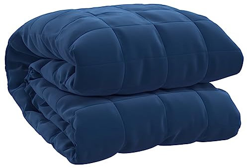 vidaXL Gewichtsdecke Therapiedecke Schwere Decke Schlafhilfe Entspannungsdecke Einschlafhilfe Schwerkraftdecke Blau 135x200cm 10kg Stoff