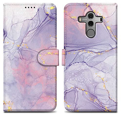 Cadorabo Hülle kompatibel mit Huawei Mate 10 PRO - Design Pink Lila Marmor No. 5 - Schutzhülle mit Magnetverschluss, Standfunktion und Kartenfach