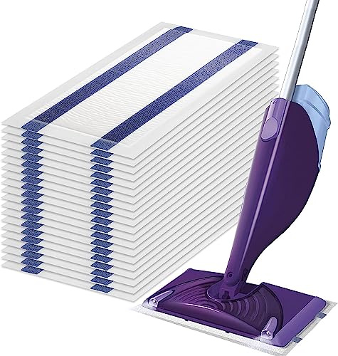 Lot de 24 tampons de Rechange jetables pour Balai Swiffer Wetjet Spay Mop – Absorbants, durables, faciles à Atteindre, Solution de Nettoyage Multifonction