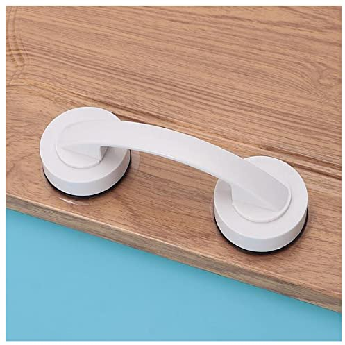 WANLIAN Powerful Suction Cup Glass Mirror Door Handle, Refrigerator Drawer Bathroom Suction Cup Wall handrail, Bathtub Shower Handle Kitchen Drawer Cabinet Handle Suction Cup (White)