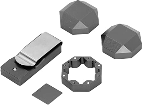 Aluminium Queue Kreidehalter Clip Octagon Universal 3 Schichten Billard Pool Queue Kreide Box Halter Billard Zubehör (Schwarz)